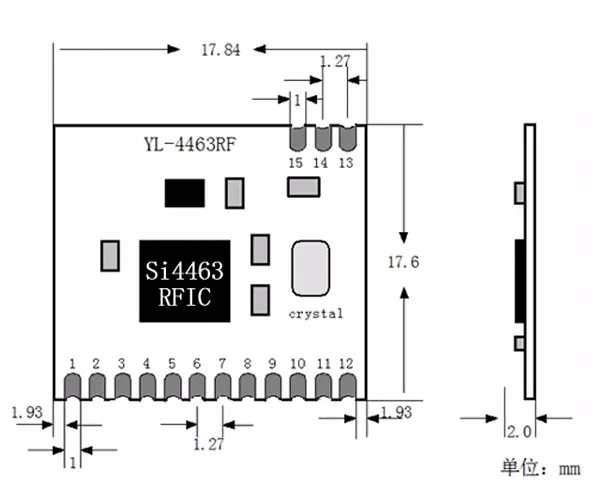 High Rate Spi Rf Module Si4463 Rf Transmitter And Receiver Si4463 ...