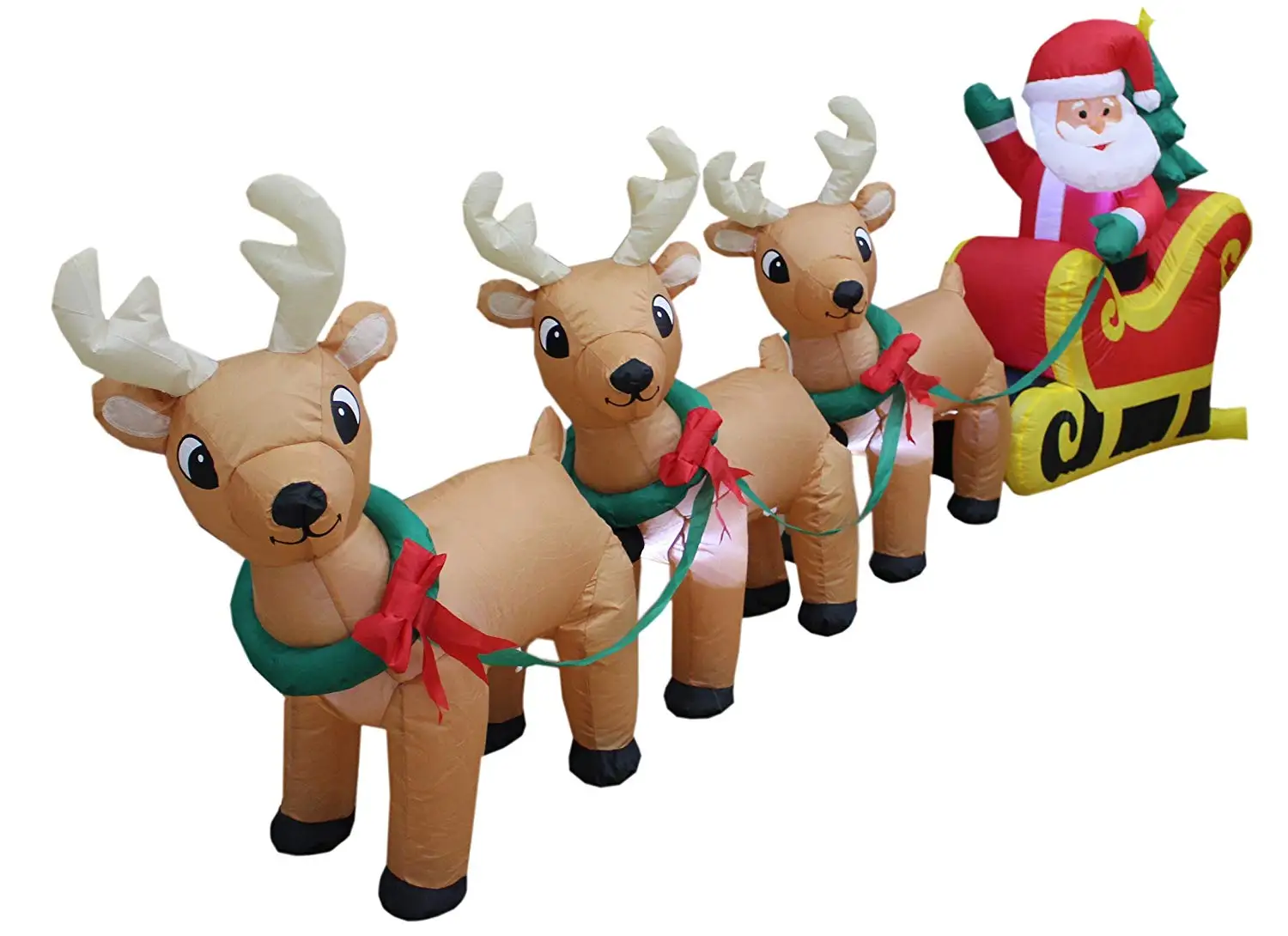 クリスマスの装飾のための3つのトナカイとそりのインフレータブルサンタ Buy インフレータブルサンタ クリスマス装飾 トナカイインフレータブル Product On Alibaba Com