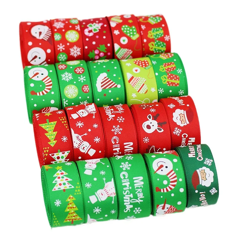 

red ribbon printed grosgrain ribbon christmas ribbon roll wholesale (100 yards/roll, Request