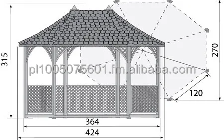 
Wooden Pavilion Gazebo Mozart. Timber Canopy 