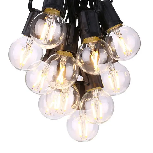 Dimmable 18Ft G40 Globe String Lights with 10 Bulbs Candelabra E17 Screw Base