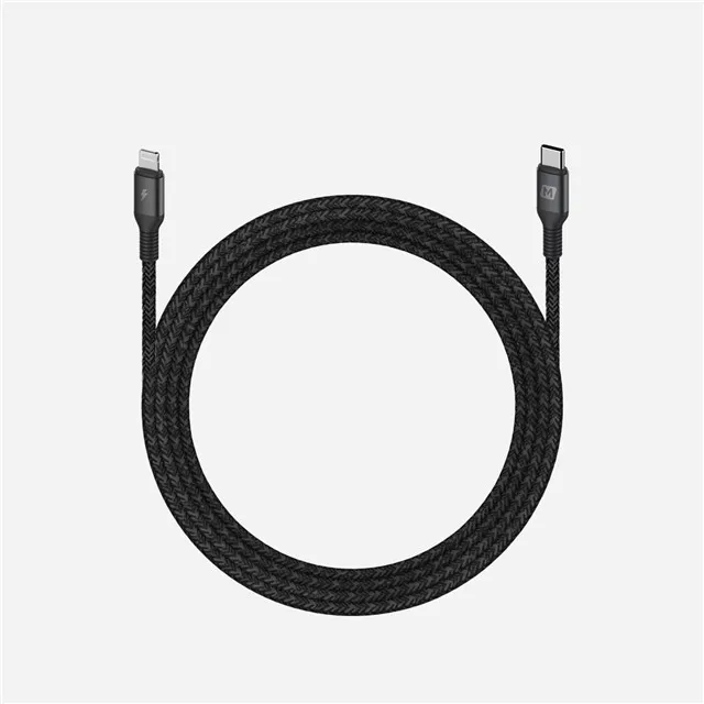 

MOMAX MFi Certification PD Fast Charge Wire Braided Data Cable Mobile Phone Type-C Charging Cable PD3.0 Fast, Black
