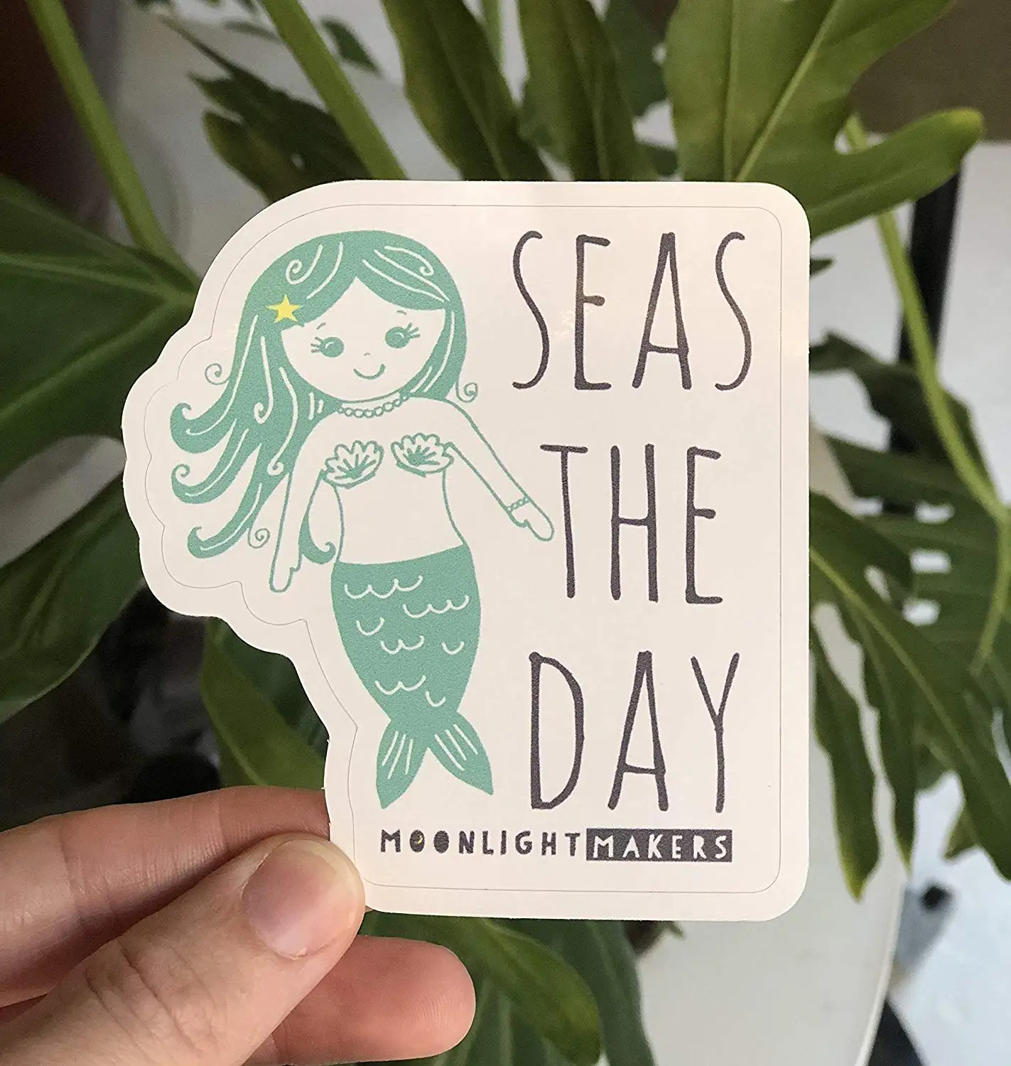Seas The Day! Mermaid, Die Cut Sticker, Car Sticker, Vinyl, Bike Sticker, Weatherproof, Asheville NC