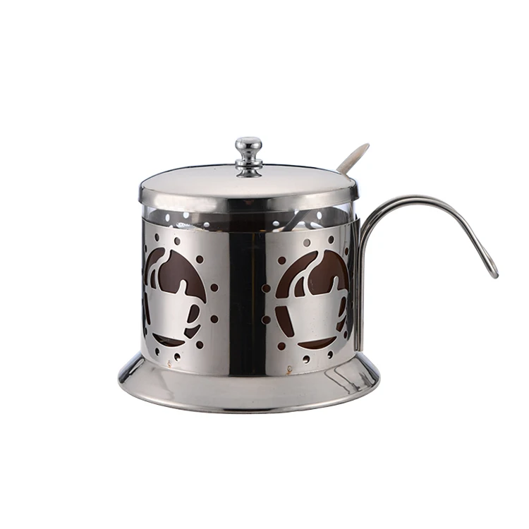 
Factory Wholesale 0.2L Eco Friendly Coffee Glass Stainless Steel Sugar Bowl 