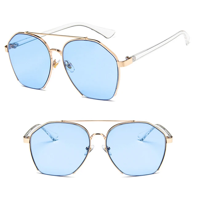 

DLL6225 Clear Ocean Lens Polygon Irregular Fashion Sunglasses