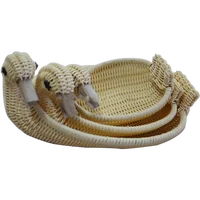 

new product handweaved plastic rattan big duck-shape basket for food