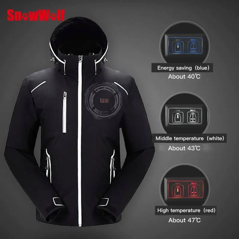 
Double Control Thermal Snow Suit Heated Anorak 