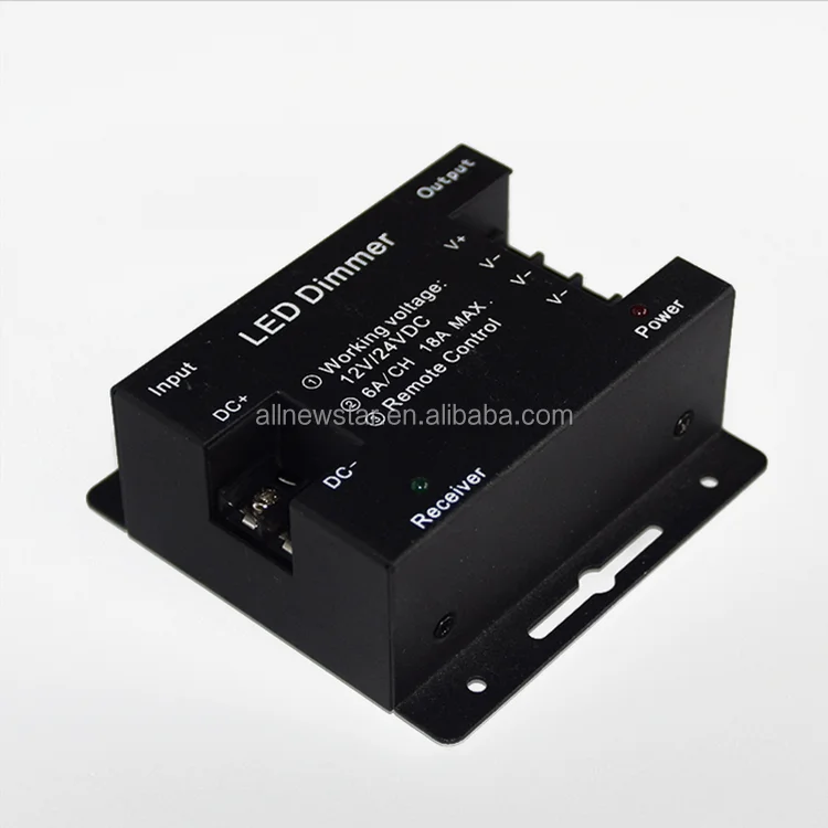 Metal 12V 24V Stepless Dimming LED Dimmer with Remote