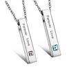 Fashionable hand stamp stainless steel forever love bar necklaces custom bar shape name necklaces for couple (1009