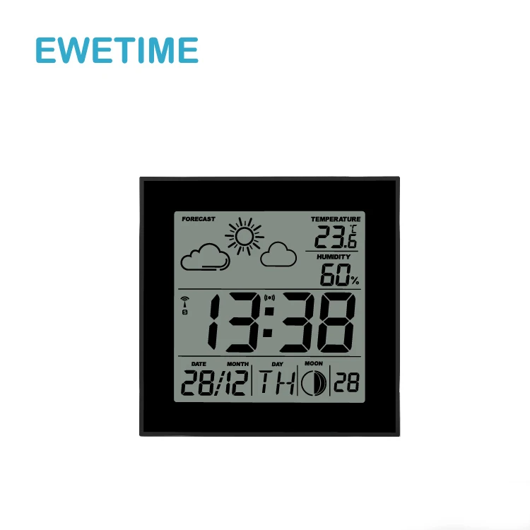 Colorful Radio Controlled Digital Alarm Snooze Weather Station Atomic