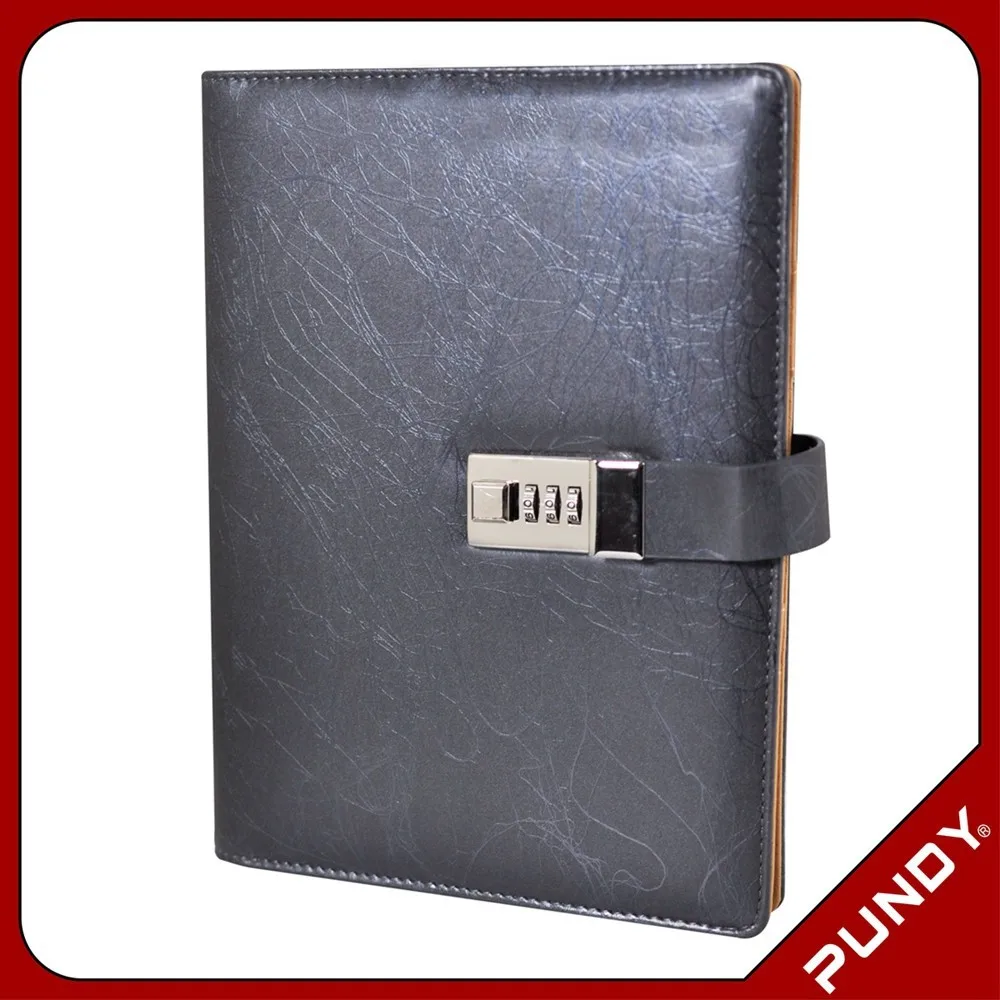 
leather diary with code lock / personal lock diary 