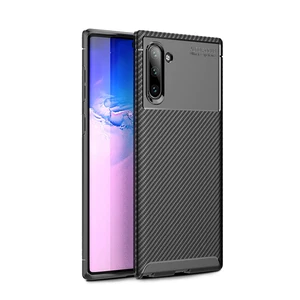 Samsung Galaxy Note 10 Phone Case Carbon Fiber Grain TPU Bumper