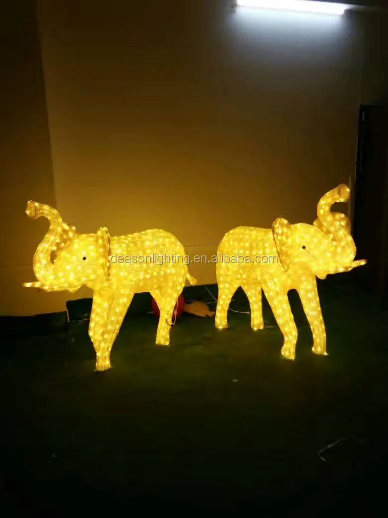 Lighted Elephant Christmas Decoration 