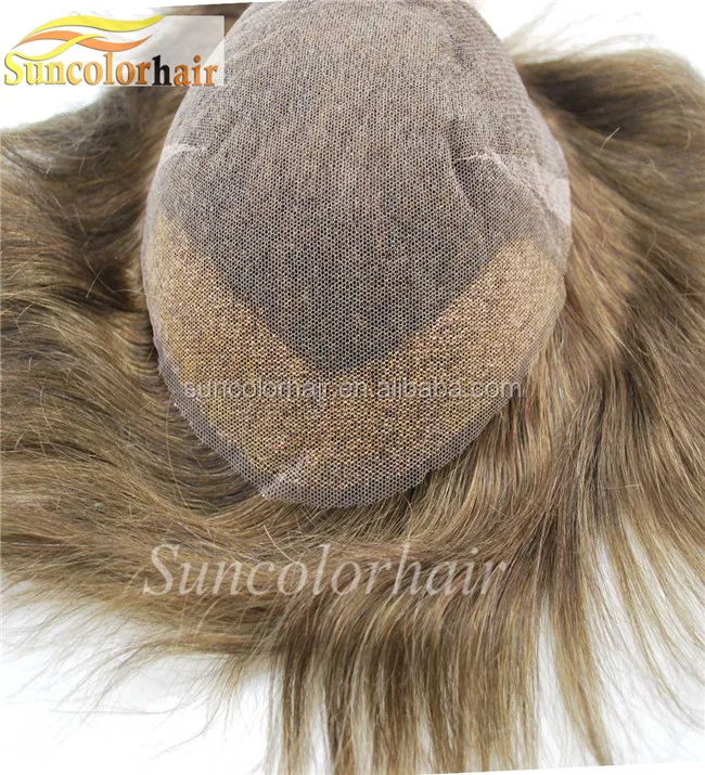 

Bleached Knots 100% Human Hair Full Swiss Lace men's toupees wholesale hair wig for men