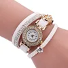 New Ladies Pendant Bracelet Watch Trim Leather Quartz Watch Rhinestone Numeral Dial Womens Wristwatches