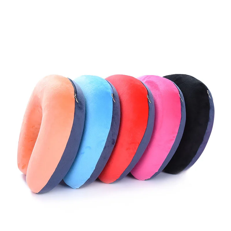 

Solid Color Factory Cheap U Shape Travel Neck Pillow, Black;navy blue;light blue;dark grey