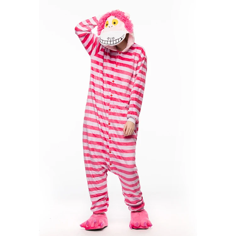 

wholesale adult unisex wholesale flannel cheshire cat animal christmas party kigurumi pajamas onesie, Photo color or as your requirements