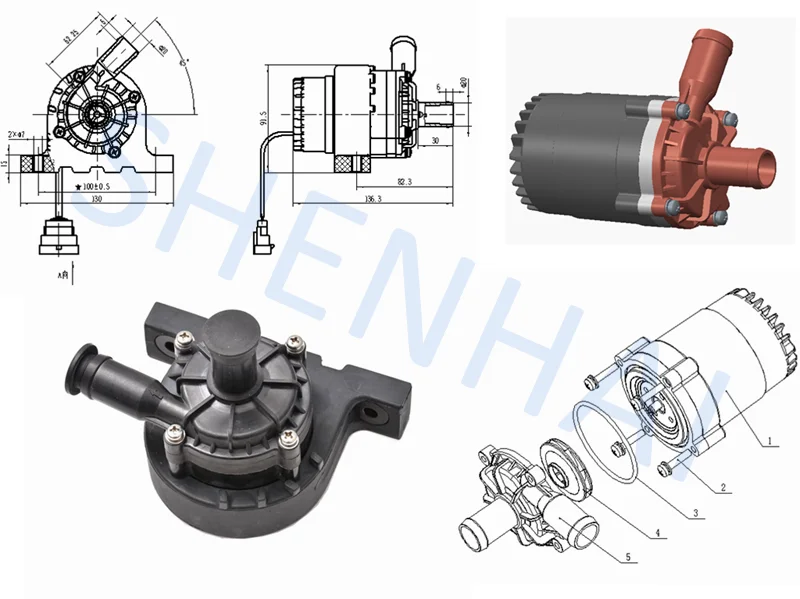 12v Coolant Circulation Pump Automotive Water Pump Cooling System Water