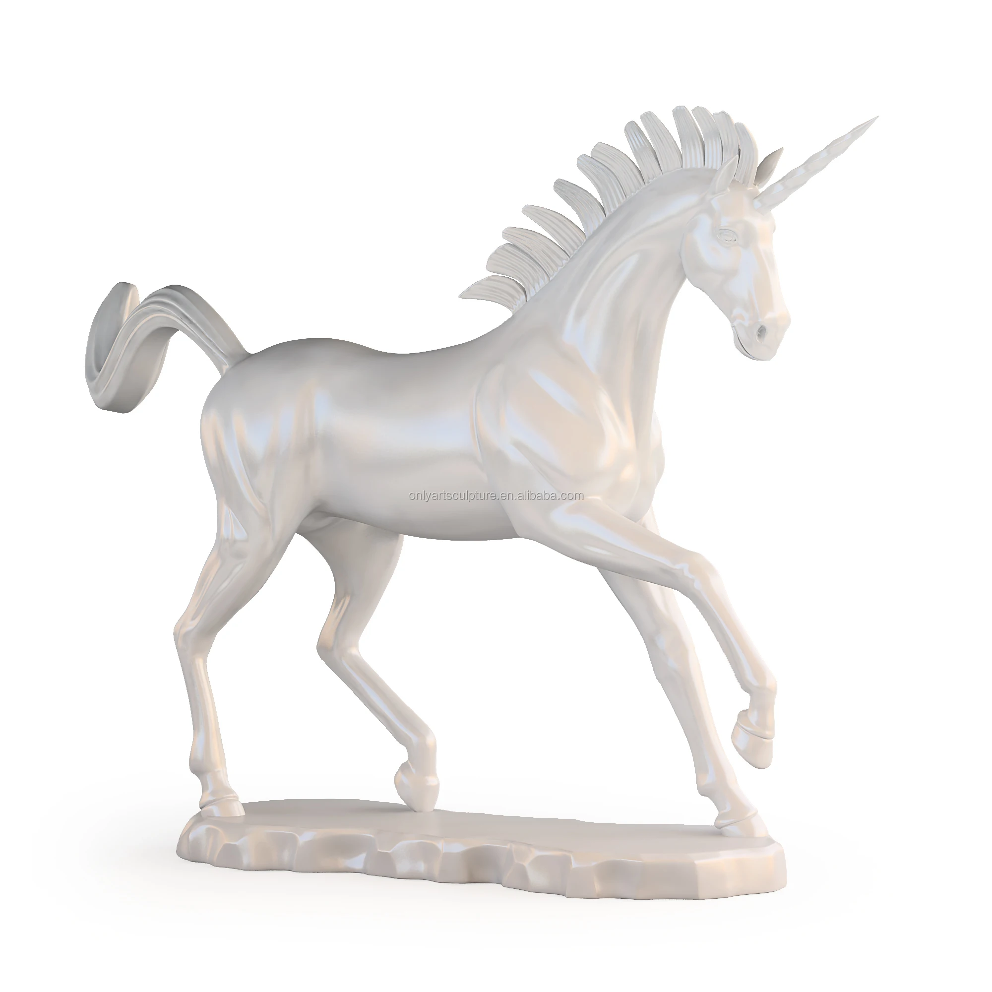 Sitting Polyresin Life Size Unicorn Mold Statue Fiberglass Animal