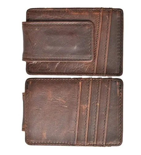 

Money Clip RFID Front Pocket Wallet Men Leather Slim Minimalist Wallet
