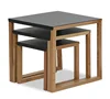 Oak tea side bed corner table thin metal sheet top wire coffee table