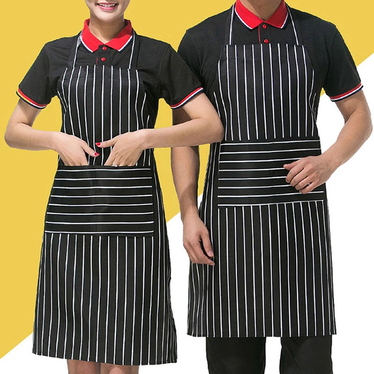 Black Blue And White Apron Butchers Catering Cooking Professional Chef Aprons 