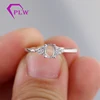 white gold synthetic oval moissanite diamond ring setting without center stone
