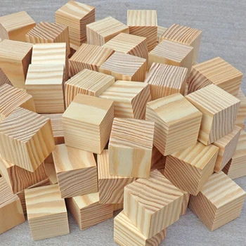 Natural Unfinished Pine Wood Craft Wood Blocks 35mm Wooden ...