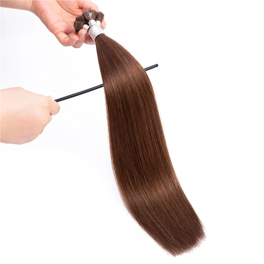 

100% Brazilian Hair Italy keratin top quality no tangle no shedding flat tip hair extensions