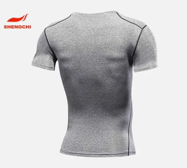 High quality lycra gym shirt men wholesale compression shirts