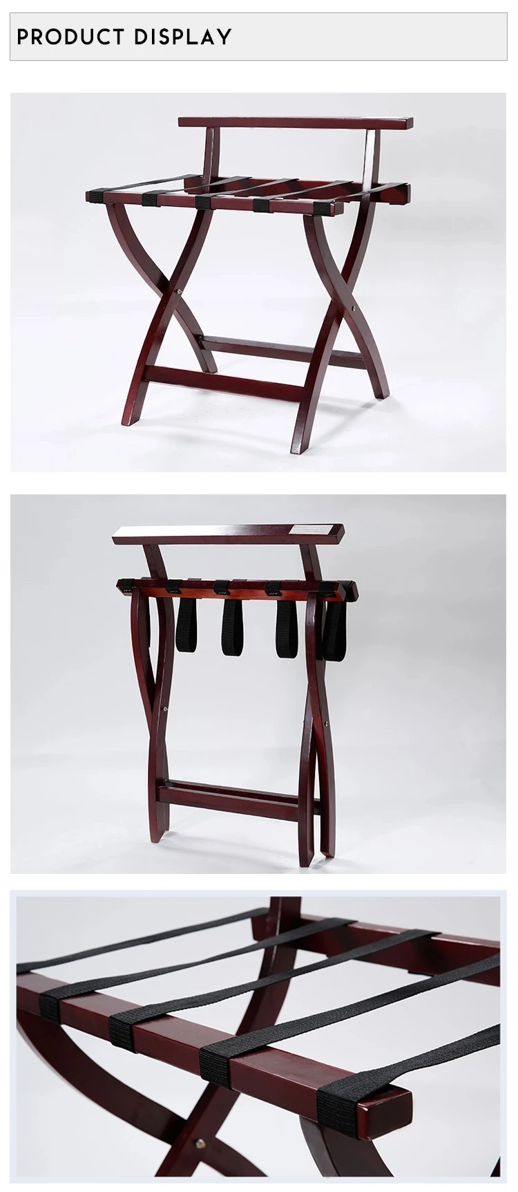 China Hotel Guest Room Wooden Luggage Folding Rack