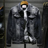 

New men's denim jacket fashion four seasons Cat paw badge denim jacket Leisure pilot High quality men's denim jacket