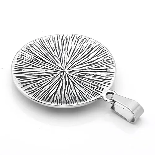 PiercingJ Mens Stainless Steel Tone Egyptian Horus Eye Symbol of Protection Eye Pendant Necklace  