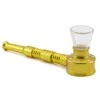 Mettle New Arrival Length 97 MM Long Stem Aluminum Alloy Smoke Pipe With Glass Smoke Pan