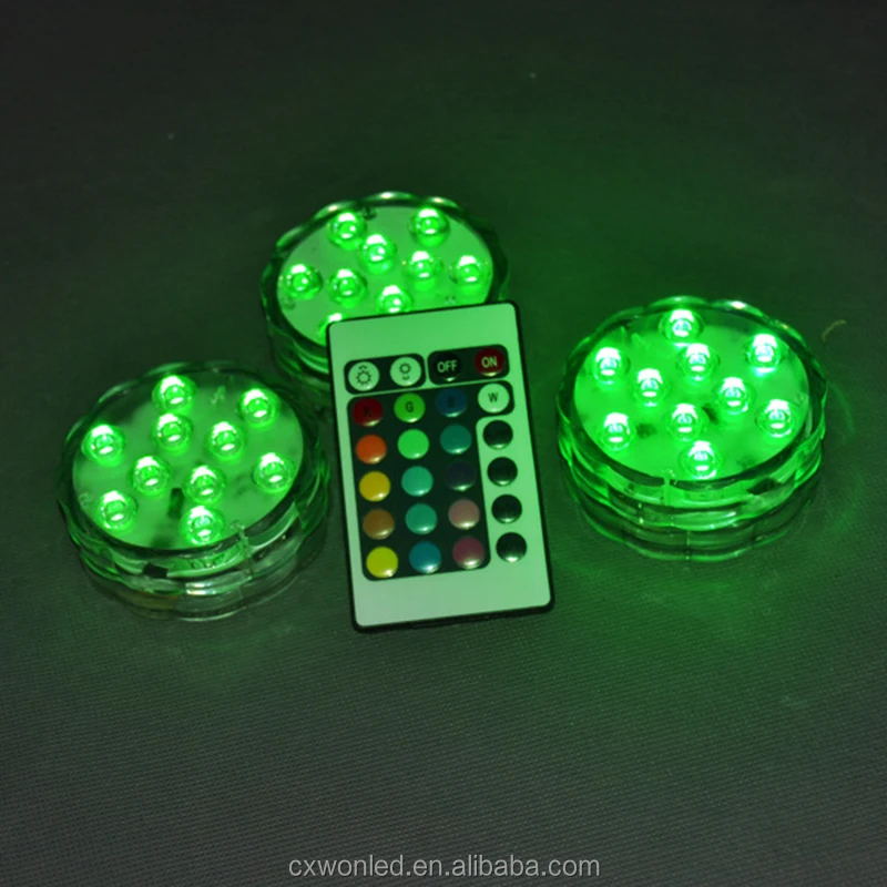 
Colour Changing Lights AA Battery Remote Led Waterproof Submersible Light 