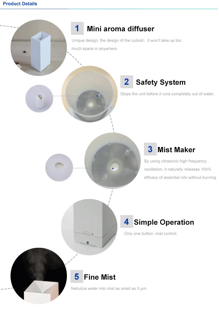 2018 Basil Leaves Extract Oil Latest Ultrasonic Oil Diffuser Bamboo Wood Grian White Black Humidifier