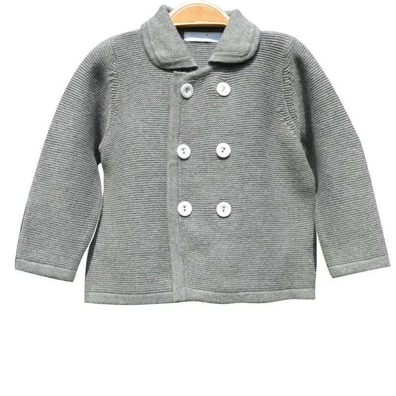 

gray fashion boy knitted sweater baby cardigan, Grey