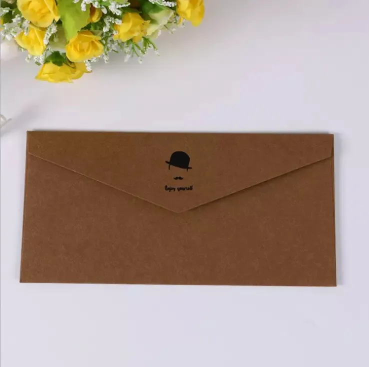 Wholesale Fancy A4 Brown Kraft Wedding Packaging Custom Paper Envelope