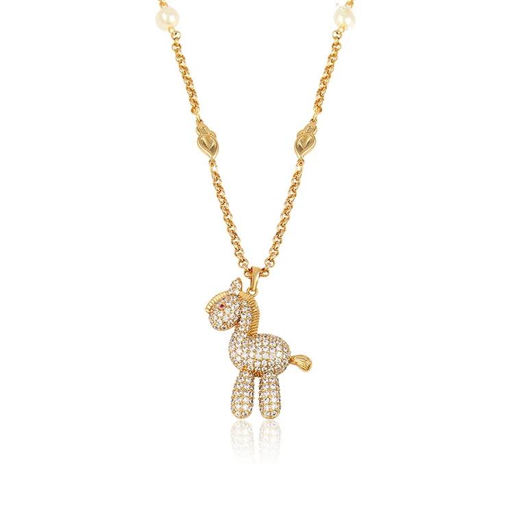 

43308 xuping top grade popular jewelry fashion animal horse gold pendant necklace for girl gifts