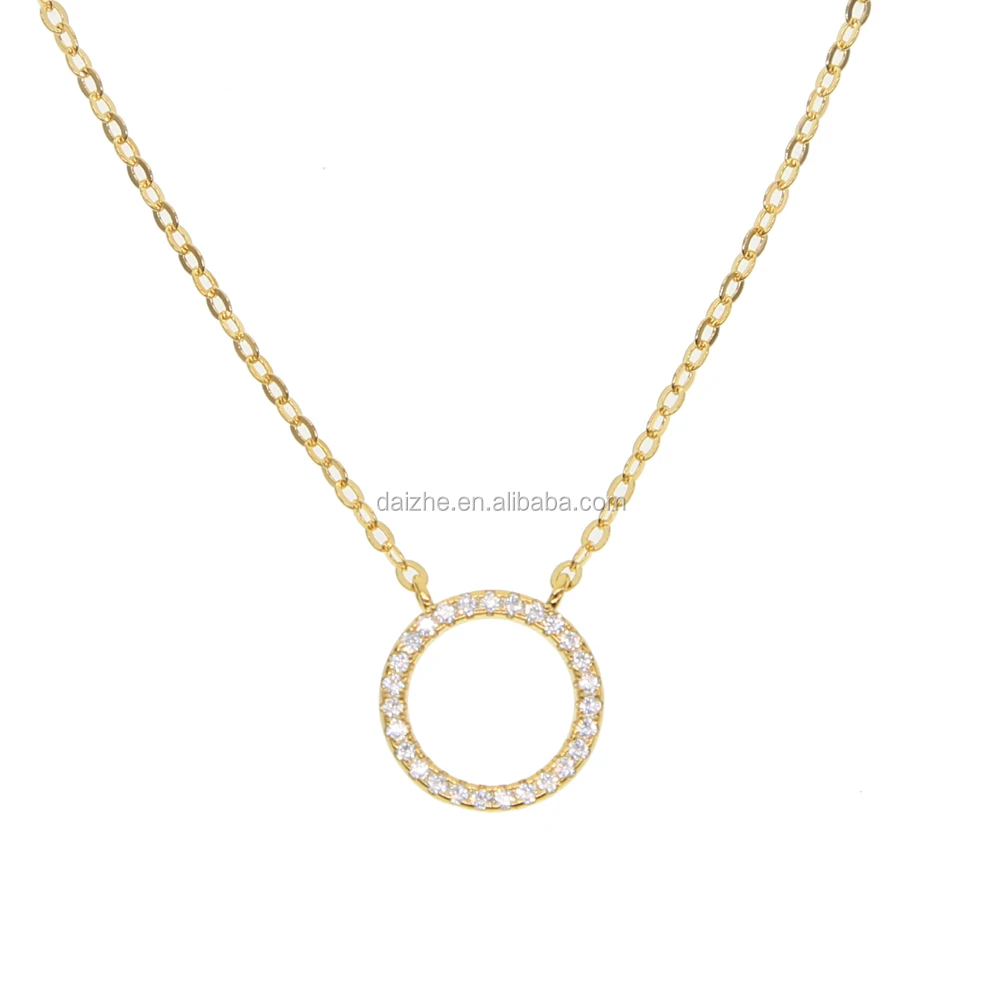 

2021 fashion cz paved circle pendant necklace sun round shape cahrm necklace in 925 silver necklace for women wedding, Black