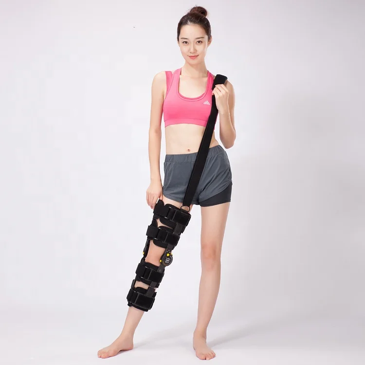 

2018 new product orthopedic knee brace hinge knee support medical post-op ROM angle adjustable knee brace