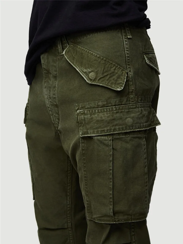 mens green cargo trousers