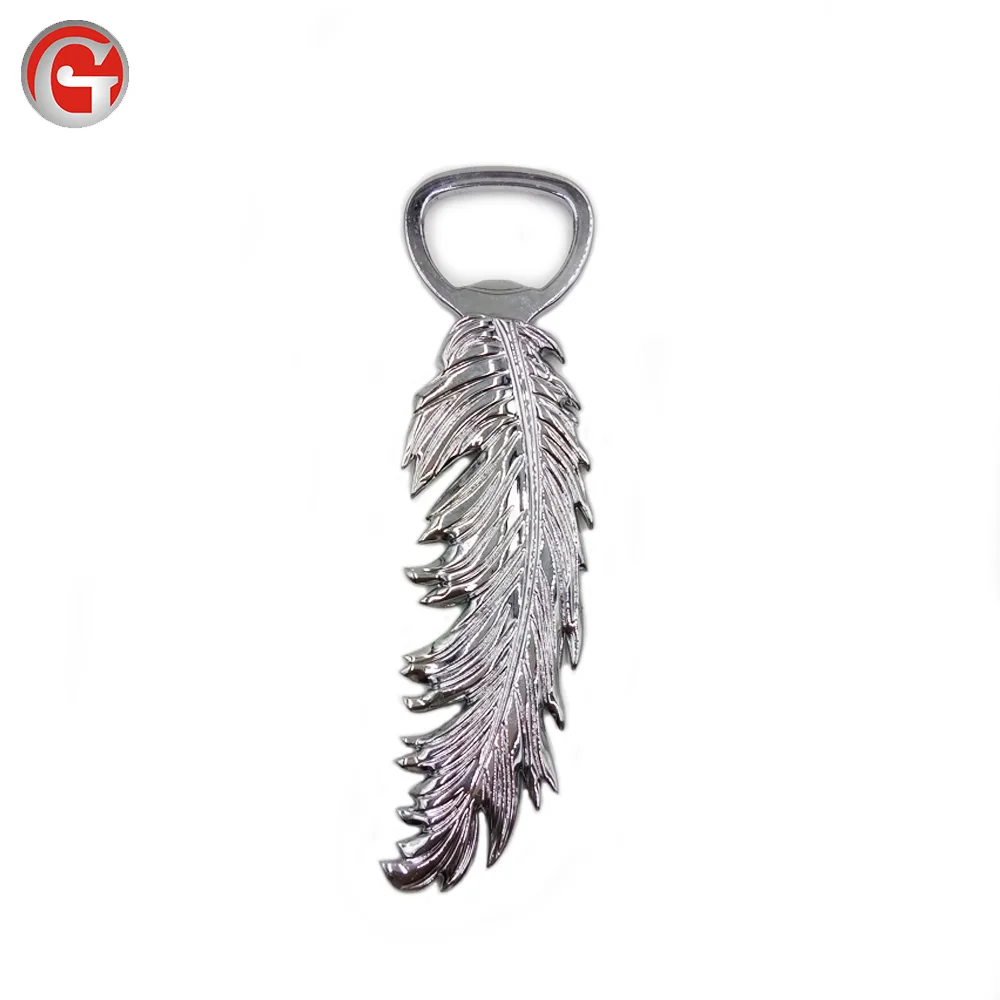 

Feather shape bottle opener customized bottle opener metal bottle opener keychain, Nickle