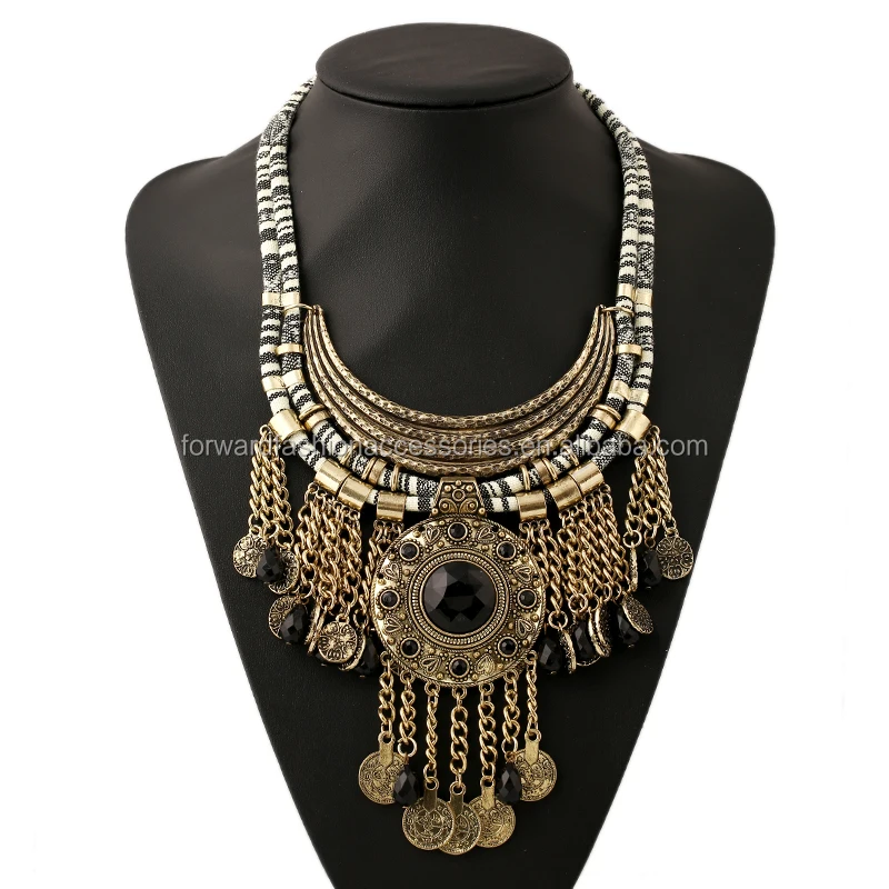 

Fashion Exaggerated African Jewellery Ethnic Statement Necklace, Silver