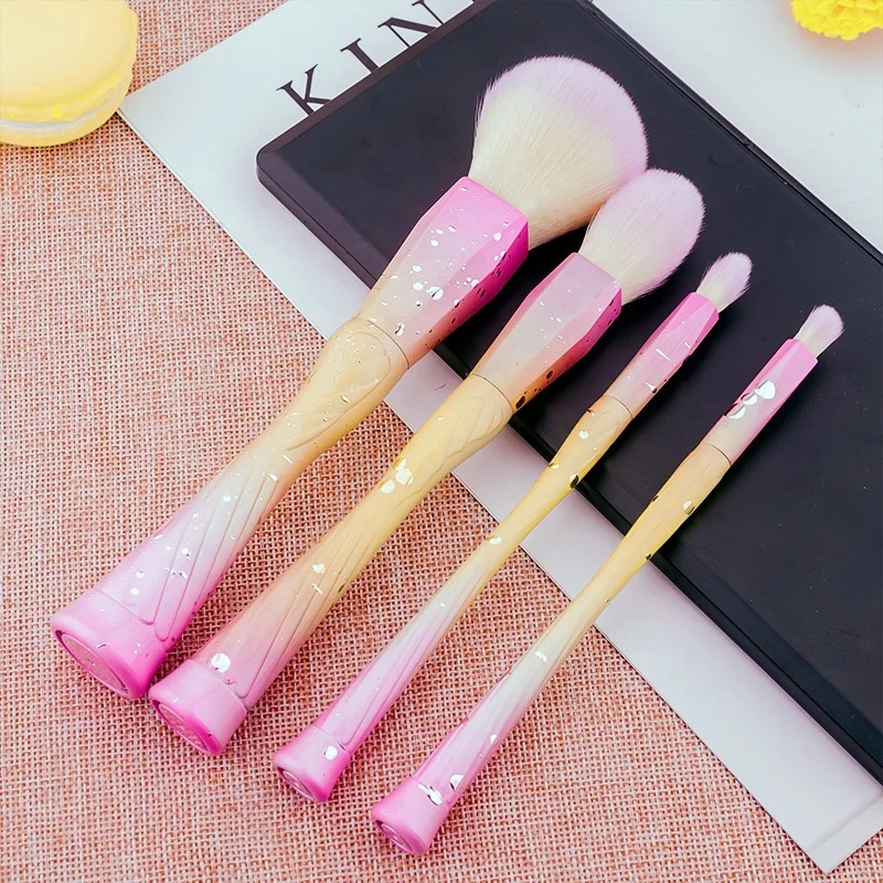 5pcs Fresh Design Gradient Water-drop Pattern Fish Tail Makeup Brushes