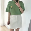 2018 New Style Summer Embroidery Short Sleeve T-shirt Womens Small Fresh Casual Tees Tops Female Loose