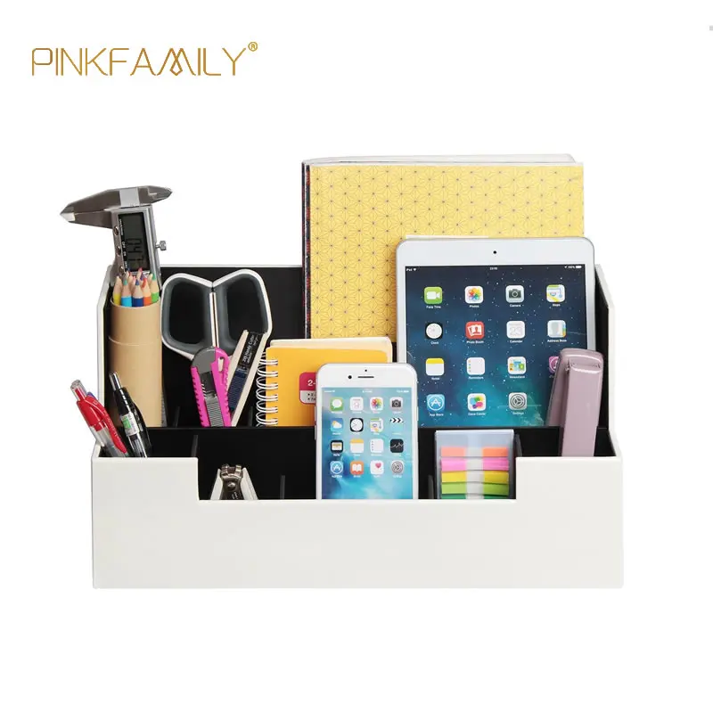 White leather multi-functional vinyl record office storage box