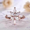 Fashion Jewelry Ring Women Exaggerated High Plated Quality Flower Shaped Fancy Cluster Rings