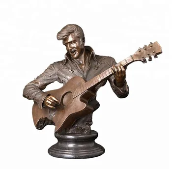 Artshom Ds-300 Bronze Music Art Decor Bronze Music Man Playing Guitar 