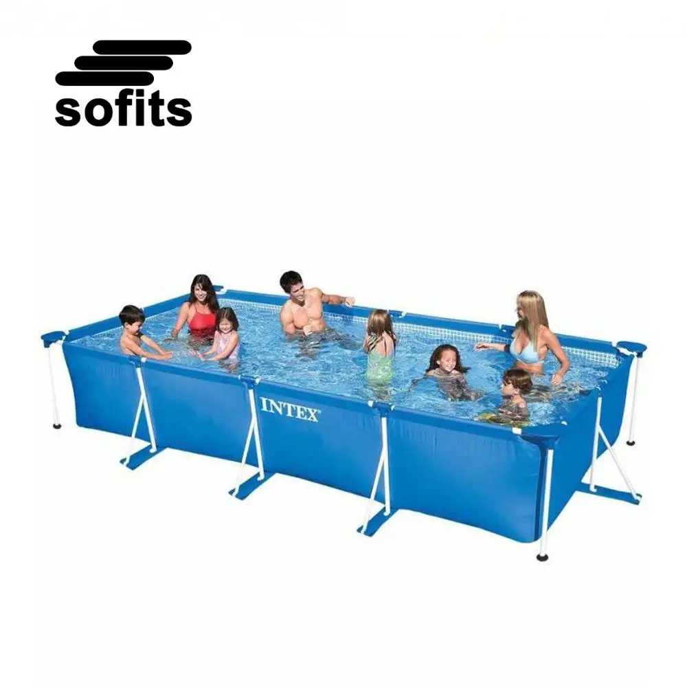 

INTEX 28271 Family Use Rectangle Metal Frame Swimming Pool 2.6M X 1.6M X 0.65M, As picture